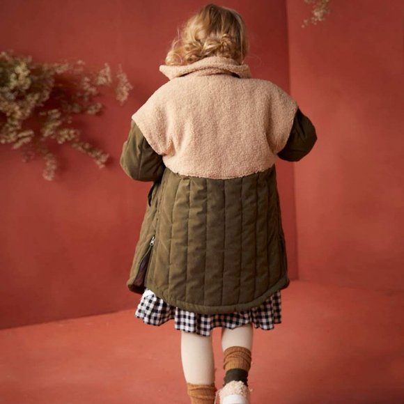 BNWT Milk & Biscuits Quilted Overcoat w/ Shearling 9-10Y 150cm - Picture 3 of 6